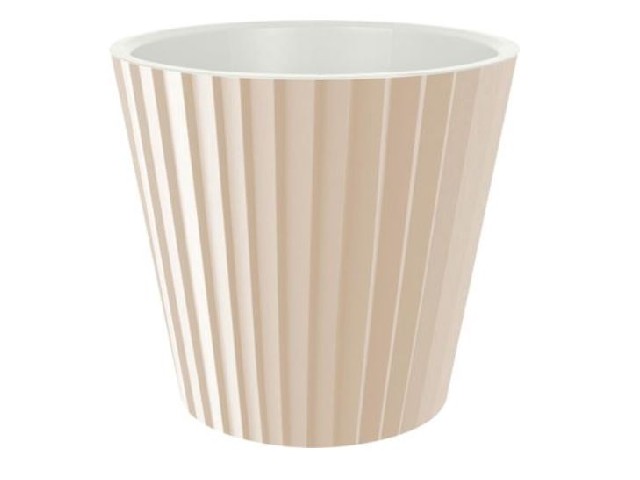 Горшок для цветов InGreen Sand  D280мм, 10,5л c дренажной вставкой молочный шоколад